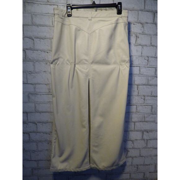 Free People City Slicker Vegan Leather Nilla Cream Maxi Skirt 8 NEW - Picture 6 of 9